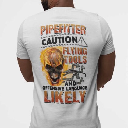 Caution Flying Tools Pipefitter Apparel - Skull Warning