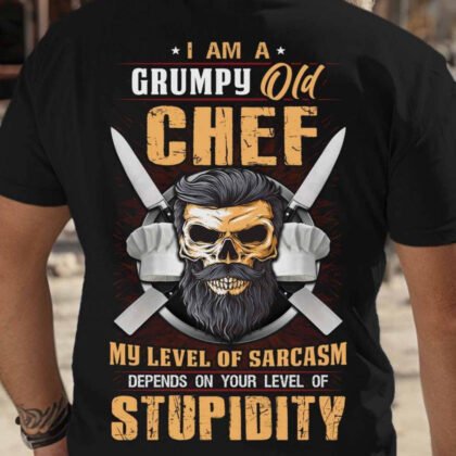 Grumpy Old Chef Sarcasm Apparel - Funny Chef Skull